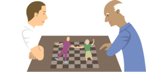 Zwei Männer spielen Schach